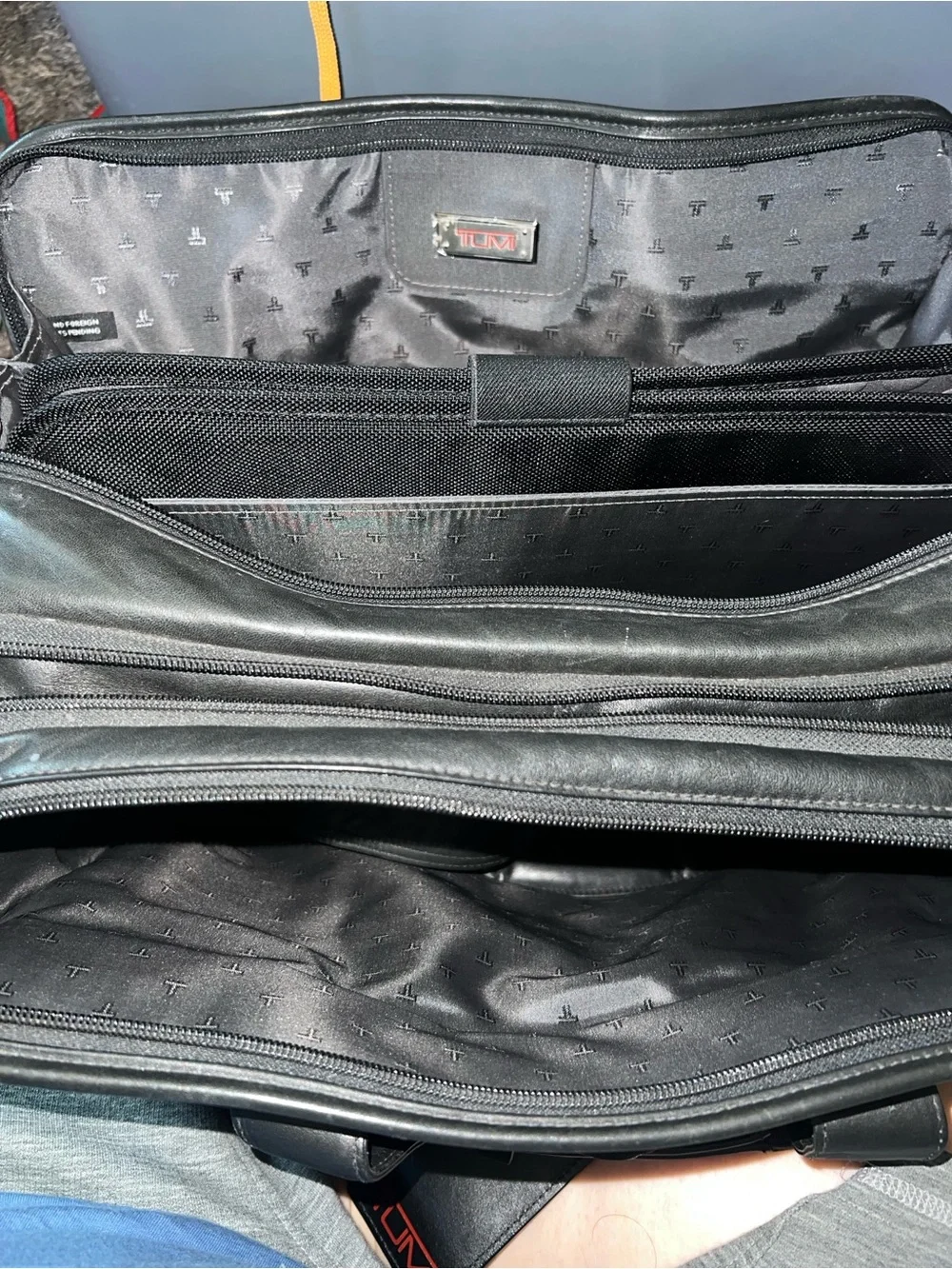 Tumi travel leather briefcase